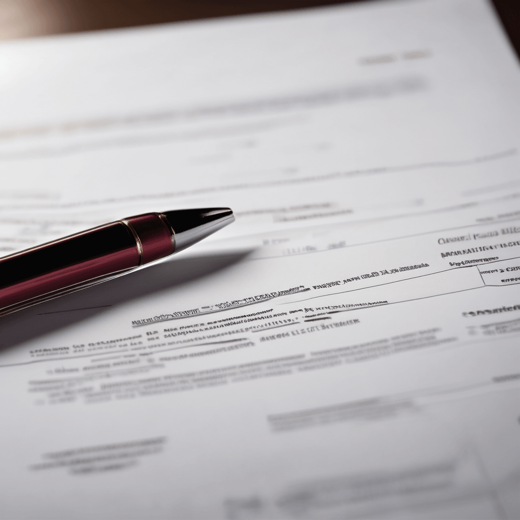 Image for A close-up view of a modern legal document placed